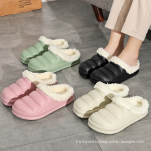 Winter Home Slippers EVA Outsole Waterproof Shoes Non-slip Soft Warm House Slippers Indoor Bedroom Lovers Women Slippers